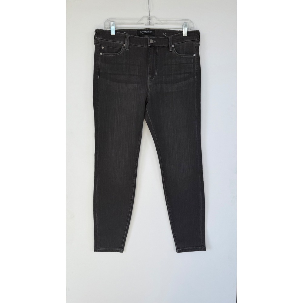 Liverpool Los Angeles The Skinny Women's Size 12 Charcoal Grey‎ Jeans Distressed